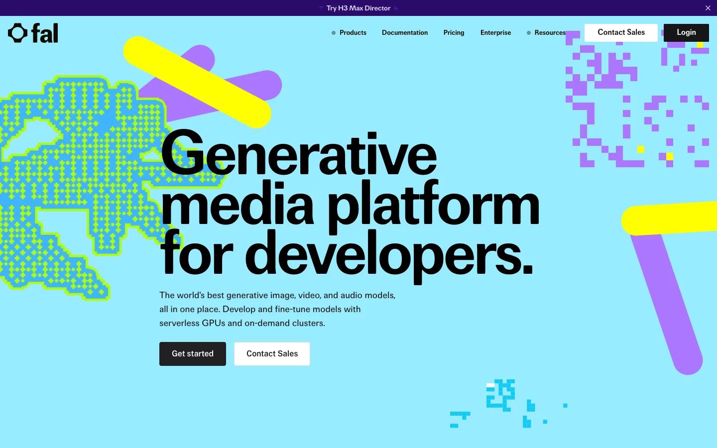 Screenshot of the fal.ai homepage, captured on 2026-10-05