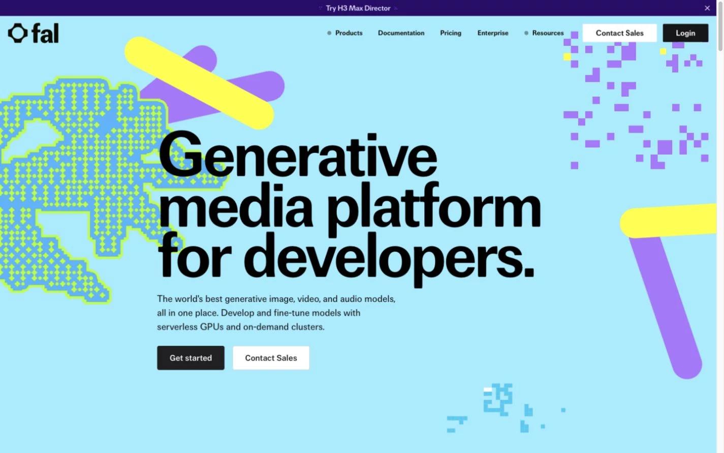Screenshot of the fal.ai homepage, captured on 2026-09-11