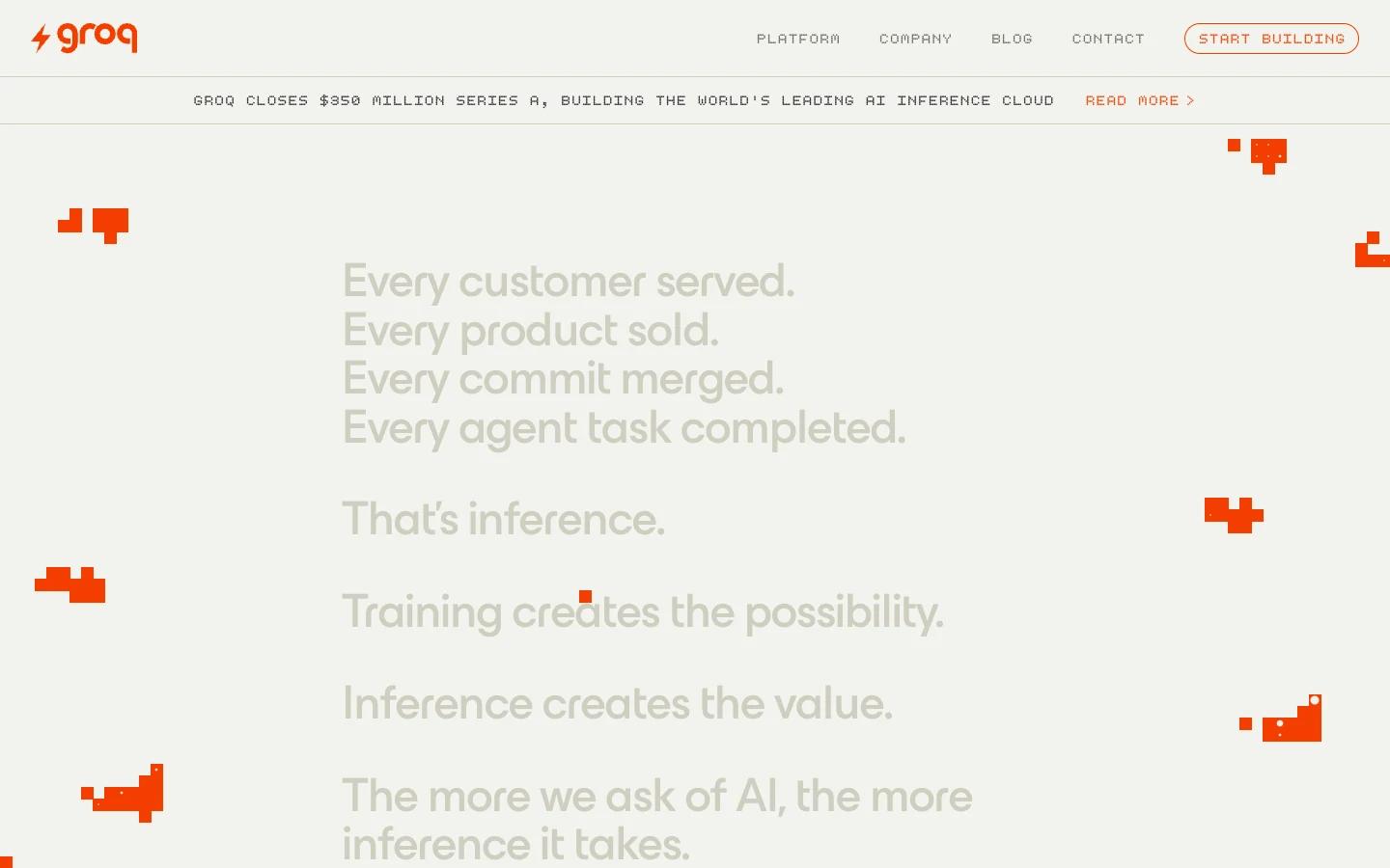 Screenshot of the Groq homepage, captured on 2026-09-15