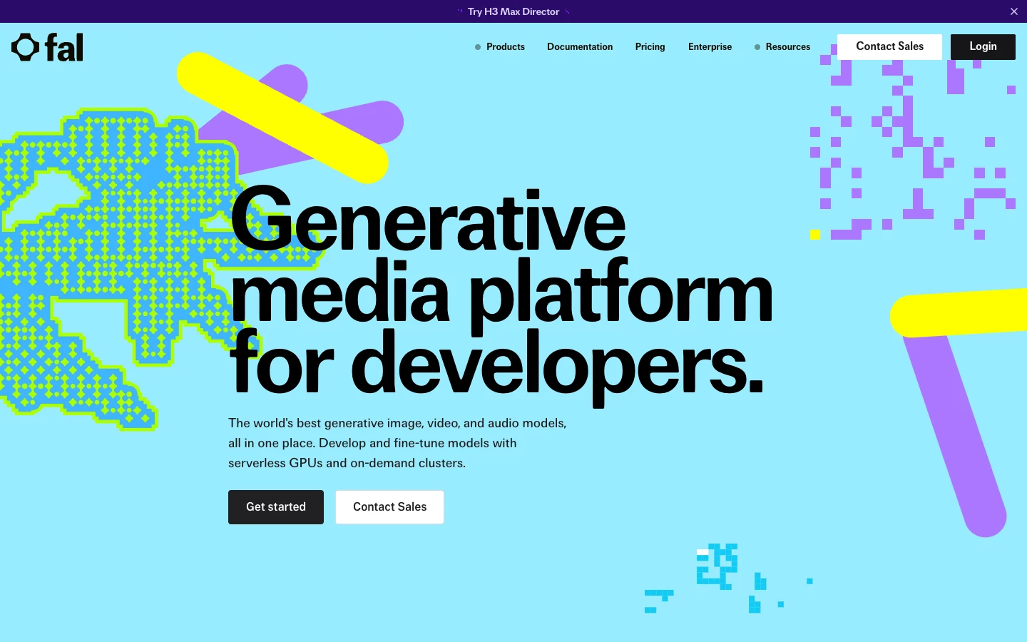Screenshot of the fal.ai homepage, captured on 2026-09-25