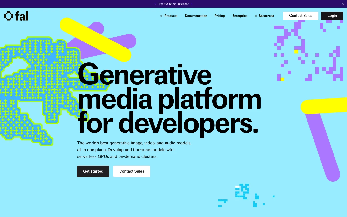 Screenshot of the fal.ai homepage, captured on 2026-09-25