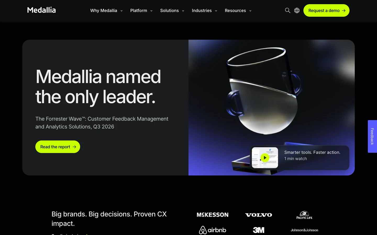 Screenshot of the MonkeyLearn / Medallia homepage, captured on 2026-09-24