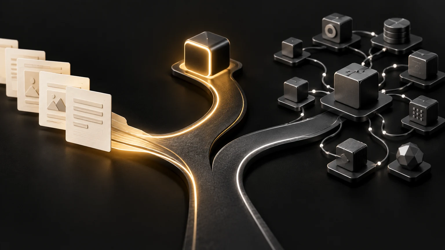 A focused content API route and a broad model marketplace branching from one production workload.