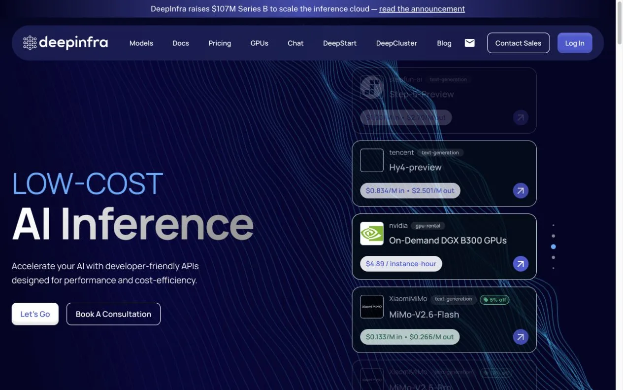 DeepInfra official homepage