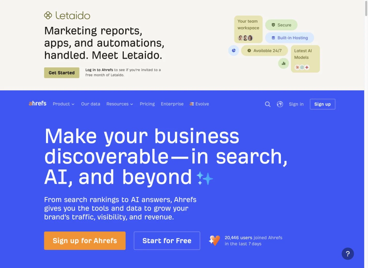 Screenshot of the Ahrefs Content Explorer homepage, captured on 2026-09-23