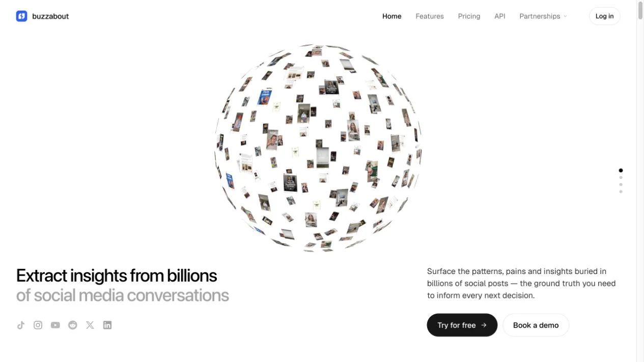 Screenshot of the Buzzabout homepage, captured on 2026-09-21