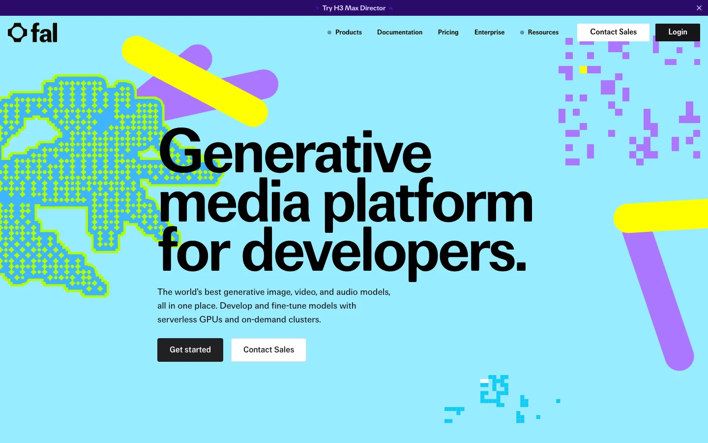 Screenshot of the fal.ai homepage, captured on 2026-09-16