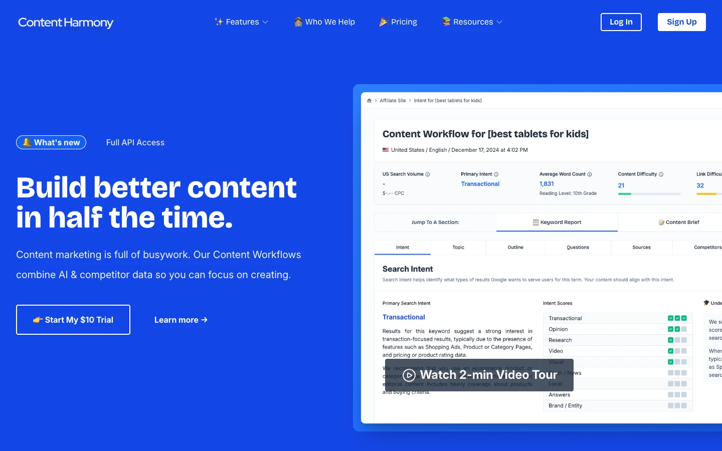 Screenshot of the Content Harmony homepage, captured on 2026-09-15